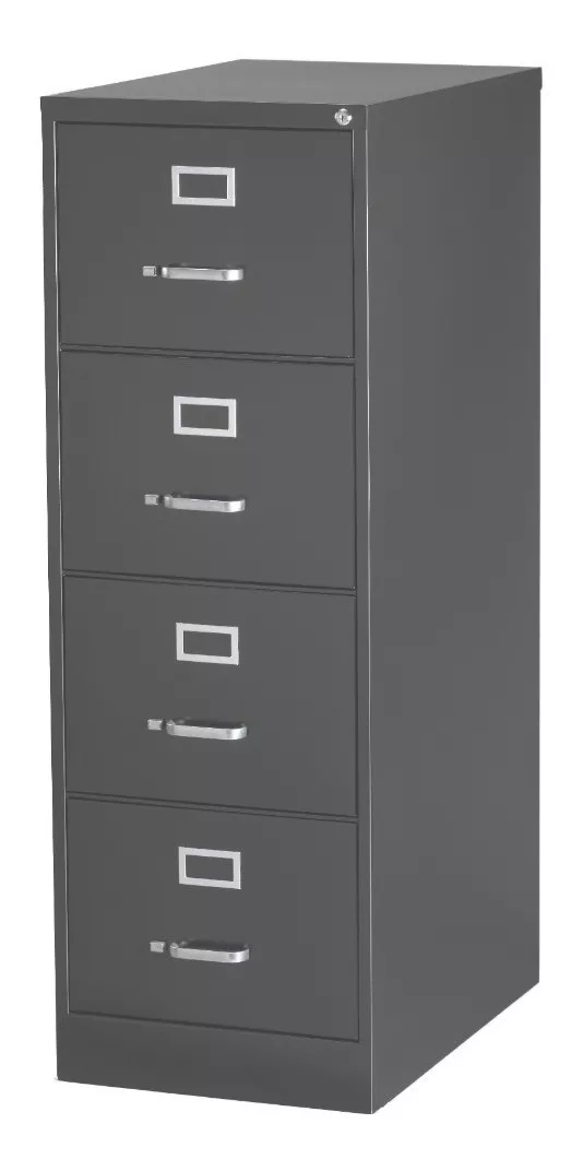 Archivero Metálico 4 Gavetas Oficio Almendra/negro/gri Hirsh