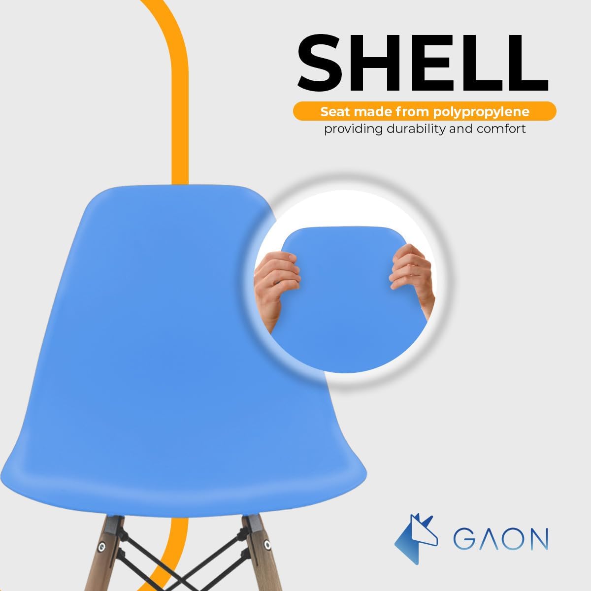 GAON. 4 Sillas Eames Modernas Minimalistas |Ergonómicas Ideales para Comedor Restaurantes y Cocinas (Negro.)