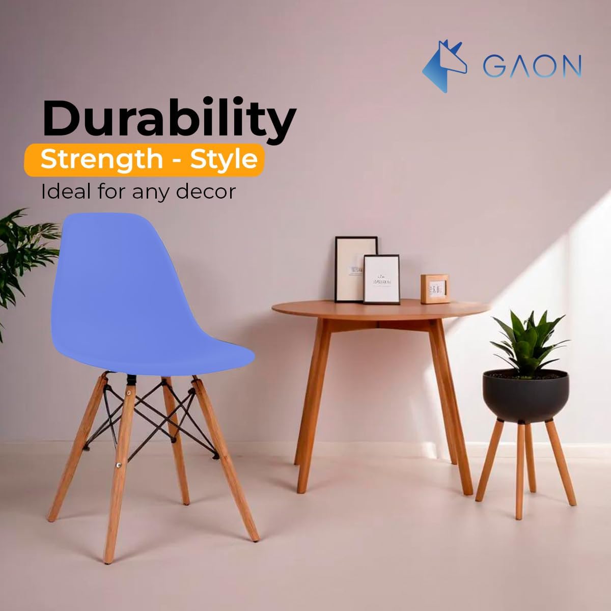 GAON. 4 Sillas Eames Modernas Minimalistas |Ergonómicas Ideales para Comedor Restaurantes y Cocinas (Negro.)