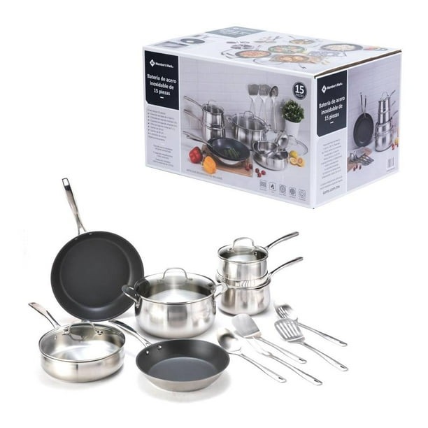 Batería de Acero Inoxidable con 15 pzas