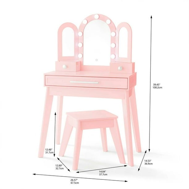 Tocador Infantil Rosa con Luces