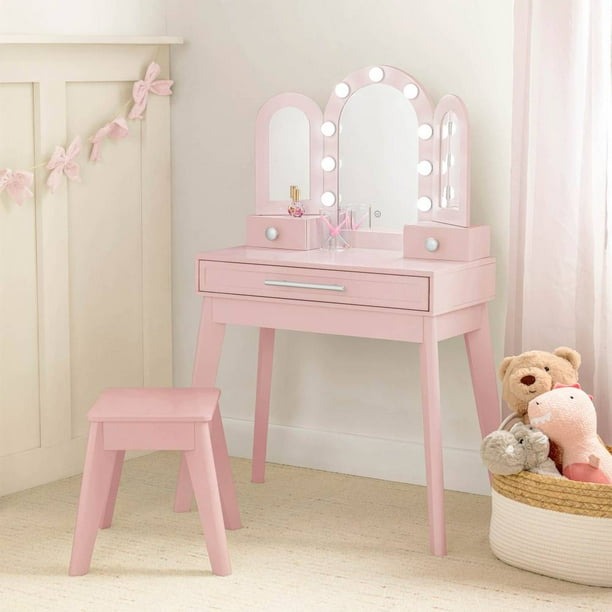 Tocador Infantil Rosa con Luces