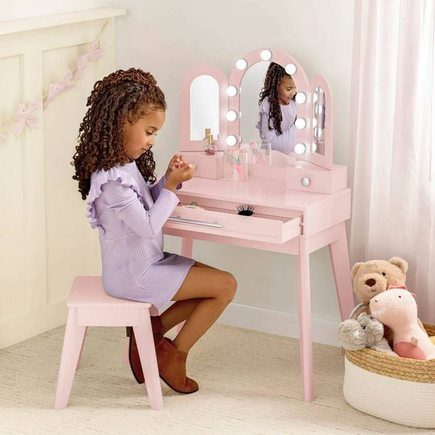 Tocador Infantil Rosa con Luces