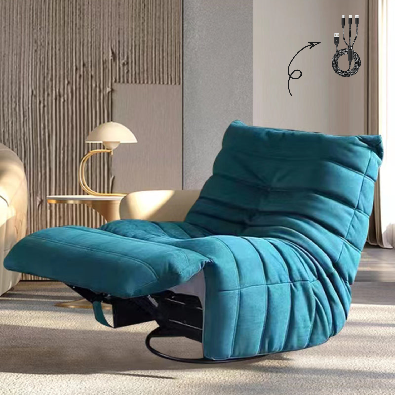 ComfortBlen™ - Sofá Cama Reclinable con Reposapiés Extendido