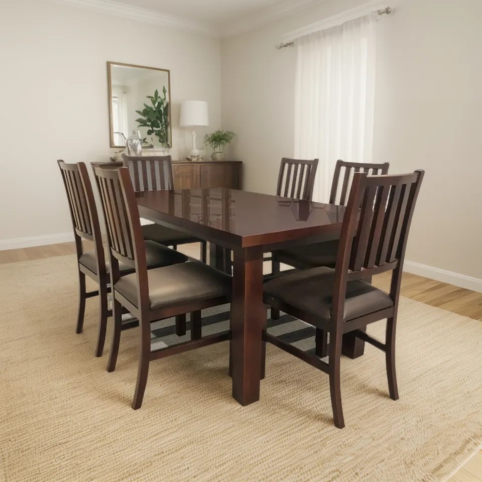 Comedor Bunbury 6 Sillas - Nogal