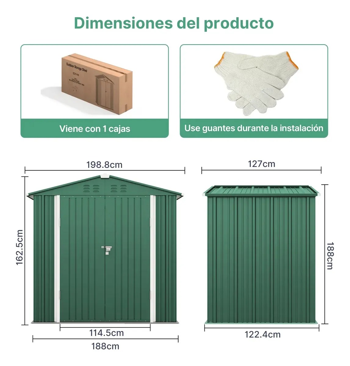Cobertizo Metálico Exterior Bodega Prefabricada Resistente