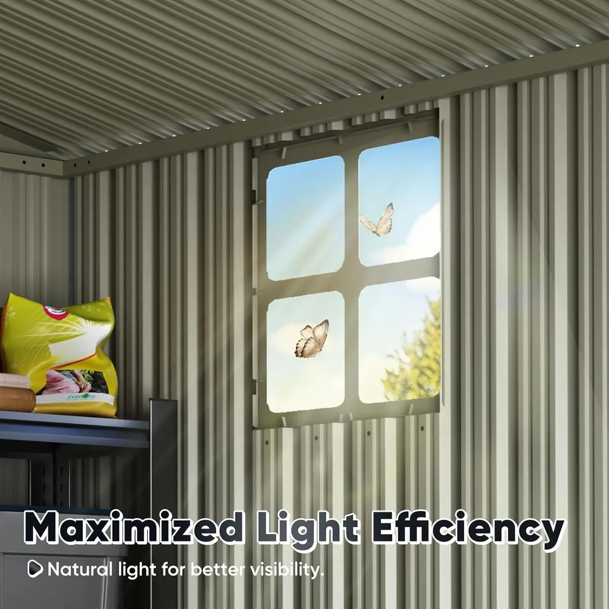 Cobertizo Almacen P/ Exterior 8x6 Pies Impermeable Quictent Gris