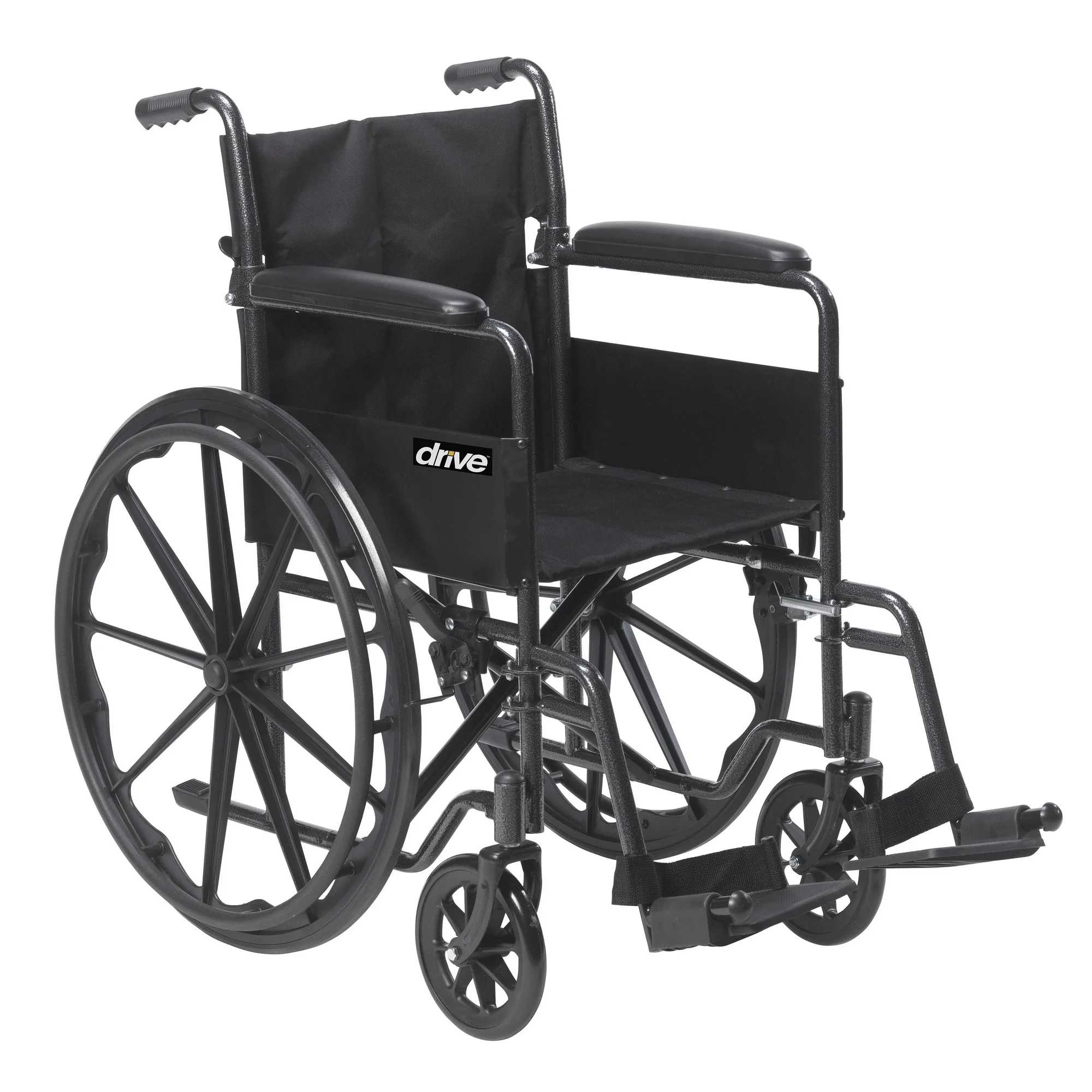 Silla de ruedas Drive Medical Silver Sport 1 con brazos completos y reposapiés abatible y extraíble