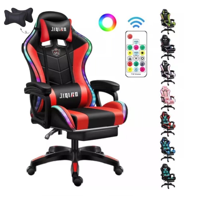 Silla Gamer Ergonómica Con Luces Led Reclinable Masajedor