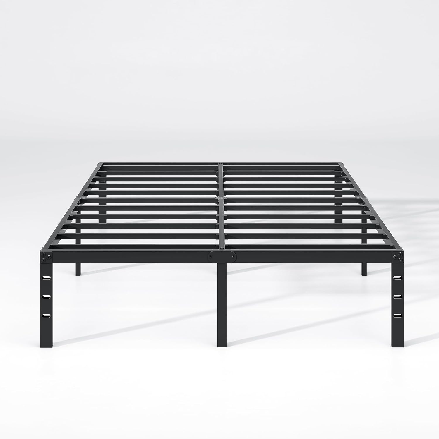 New Jeto Marco de cama de metal con espacio de almacenamiento debajo de la cama, plataforma sencilla y atmosférica, resistente y duradero, de 46 cm, tamaño individual