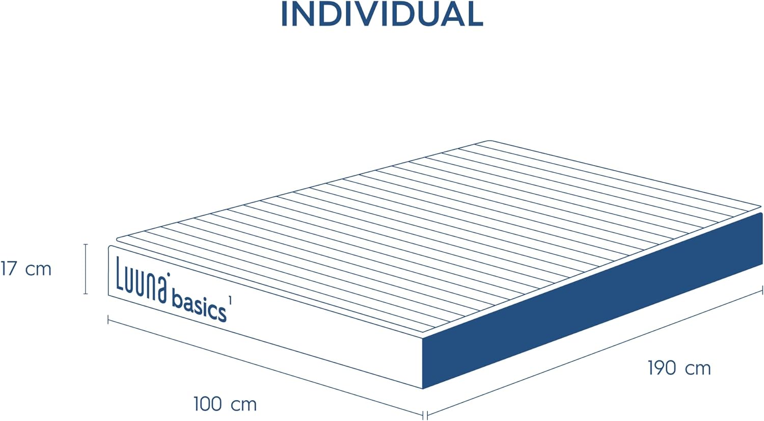 Luuna Colchón Basic 1 Individual, Espuma Memory Foam de Alta Densidad, Frescura y Confort, Colchón en Caja, Hecho en México, 50 Noches de Prueba y 5 Años de Garantía