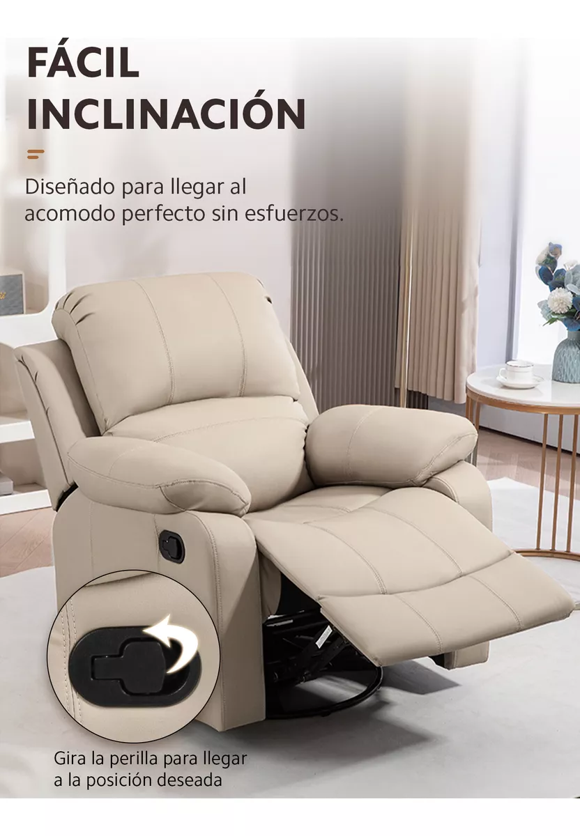 Sillón Sofá Mecedor Giratorio Reclinable Reposapiés