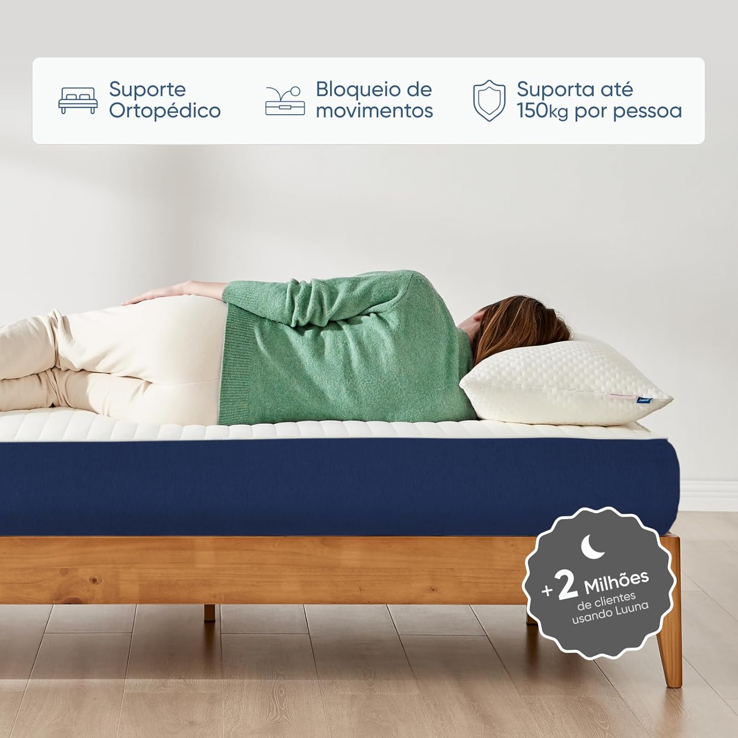 Luuna Colchón Basic 1 Individual, Espuma Memory Foam de Alta Densidad, Frescura y Confort, Colchón en Caja, Hecho en México, 50 Noches de Prueba y 5 Años de Garantía