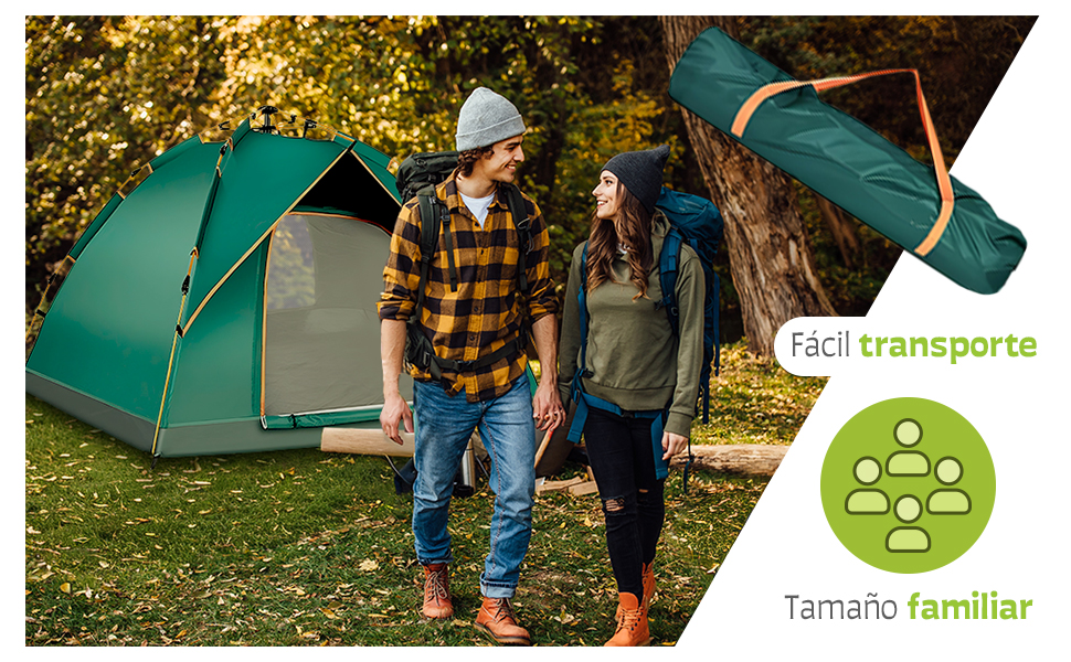 casa de campaña impermeable, camping 3-4 personas, tienda plegable portátil