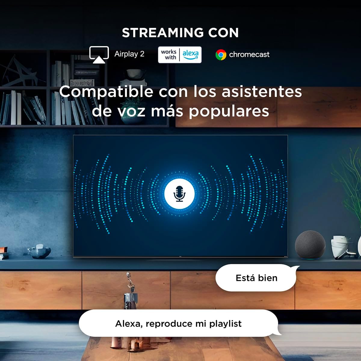 TCL Smart TV Pantalla 55" 55Q650G Google TV QLED Compatible con Alexa