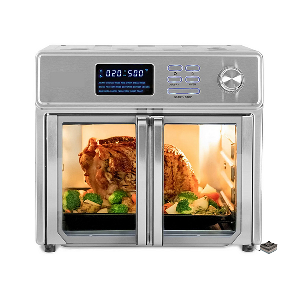 Horno freidora de aire digital AFO 46045 SS Combinación de horno tostador de encimera 10 en 1 de 26 cuartos y freidora de aire, asador, asador, deshidratador y más | 9 Accesorios y libro de cocina
