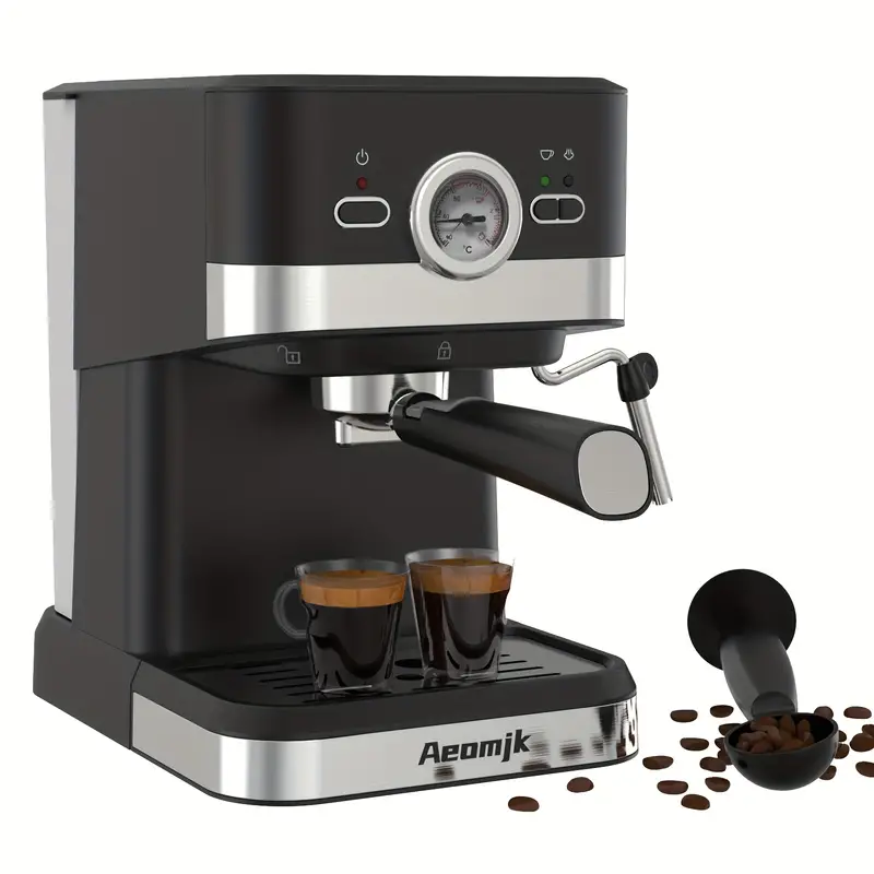 Máquina de espresso de calentamiento rápido, con varita para espumar leche - Perfecta para baristas en casa y RVs - Presión de 20 bares para un café rico y sabroso