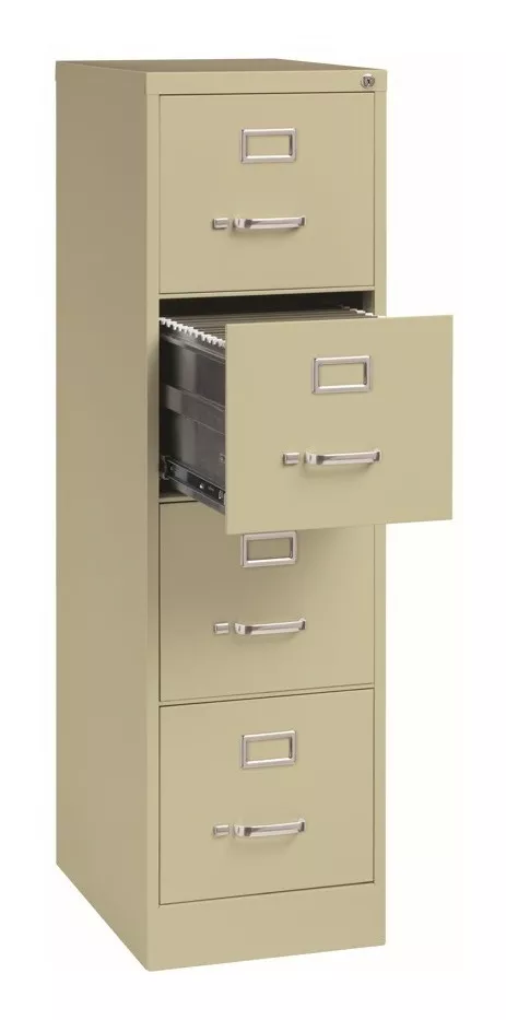 Archivero Metálico 4 Gavetas Oficio Almendra/negro/gri Hirsh