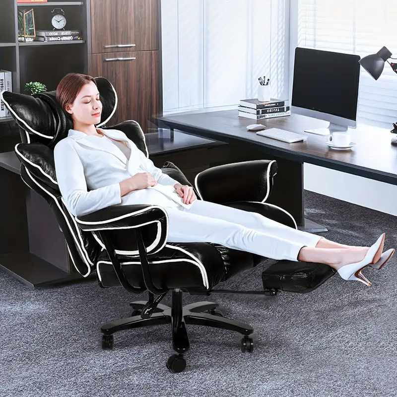Silla de oficina grande y alta para personas pesadas Silla ejecutiva de oficina con respaldo alto Silla de oficina ergonómica de alta resistencia con reposapiés