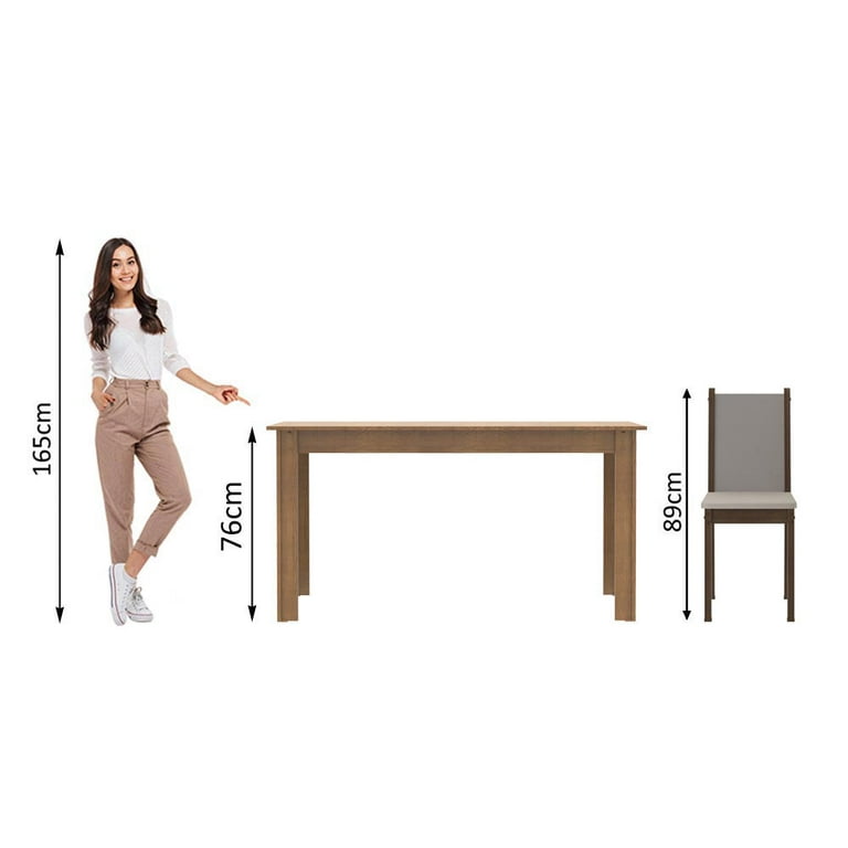 Juego de Comedor Mesa Madesa Bea Tapa de Madera con 4 Sillas Madesa XB045647GX4T-florero