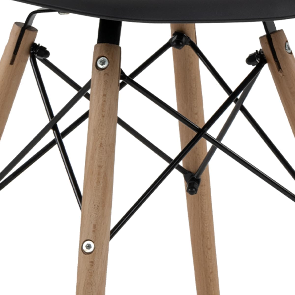 GAON. 4 Sillas Eames Modernas Minimalistas |Ergonómicas Ideales para Comedor Restaurantes y Cocinas (Negro.)