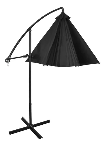 Sombrilla Moderna 2.9 M Jardin Exterior Playa Terraza Color Negro Lisa Jardimex
