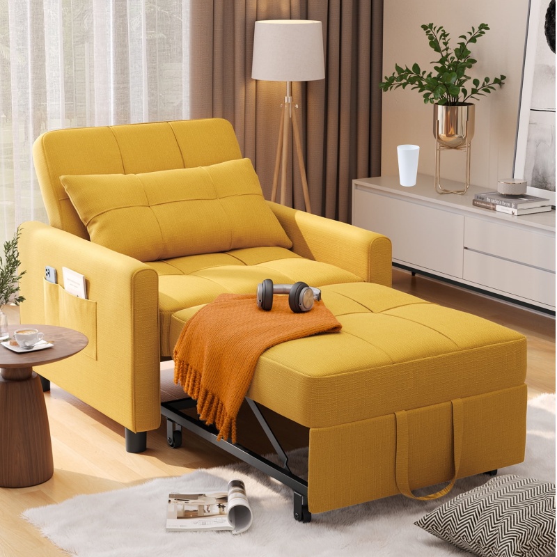 Sofá Cama Silla 3 en 1, Silla Convertible Cama Individual-taza