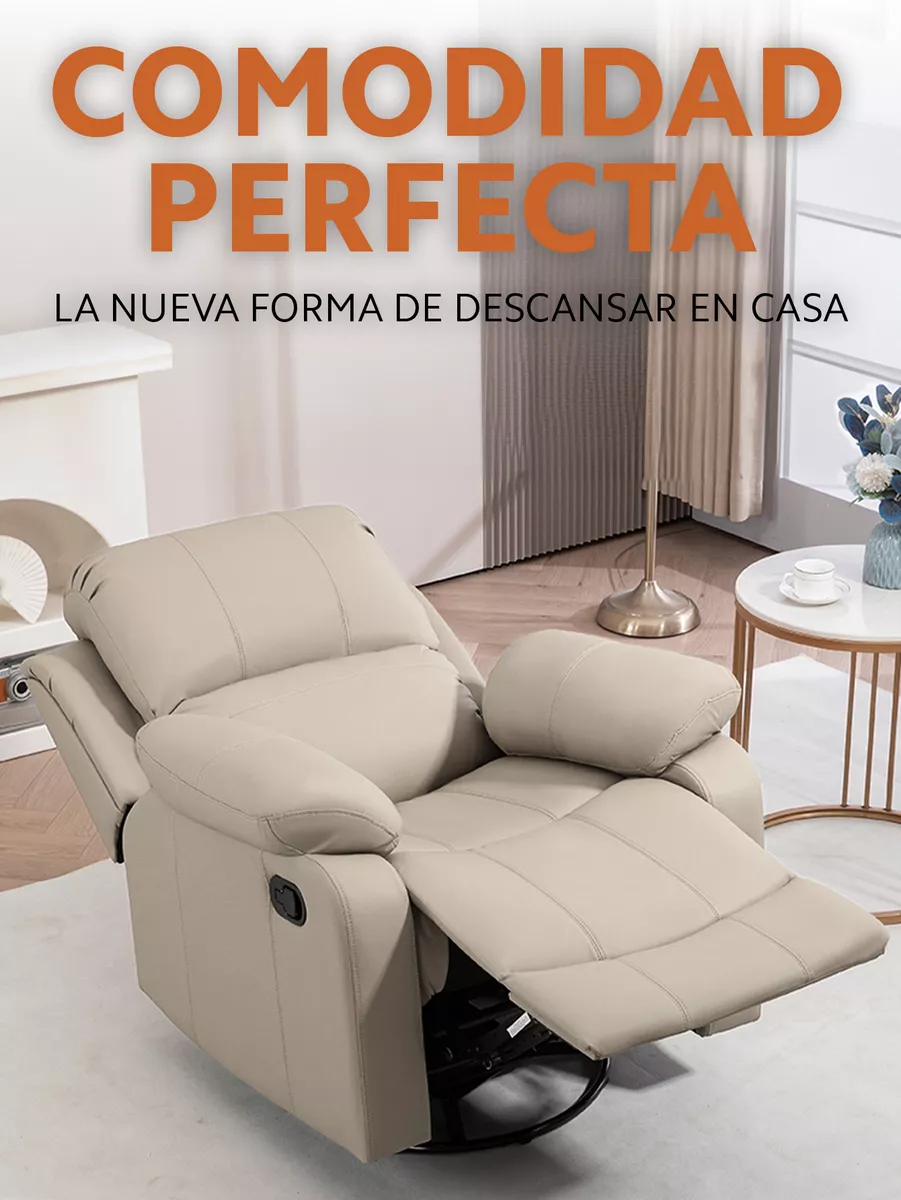 Sillón Sofá Mecedor Giratorio Reclinable Reposapiés