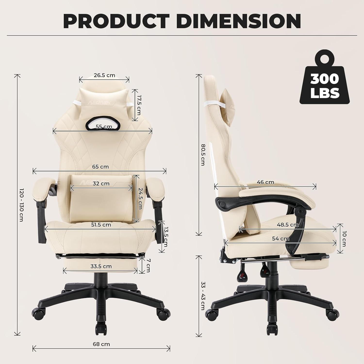 【Compra uno y llévate otro gratis】Silla para juegos con reposapiés y soporte lumbar de masaje