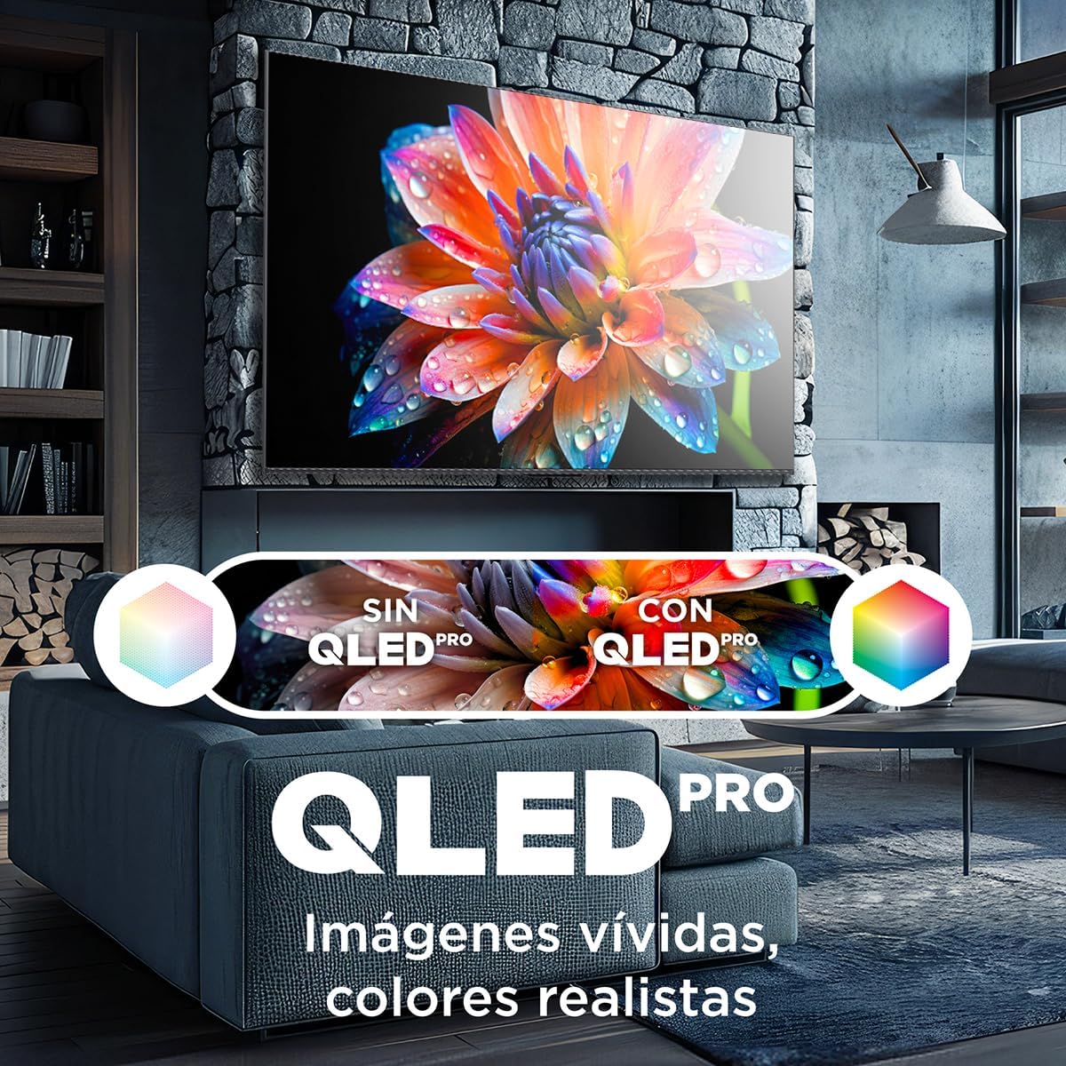TCL Smart TV Pantalla 55" 55Q650G Google TV QLED Compatible con Alexa