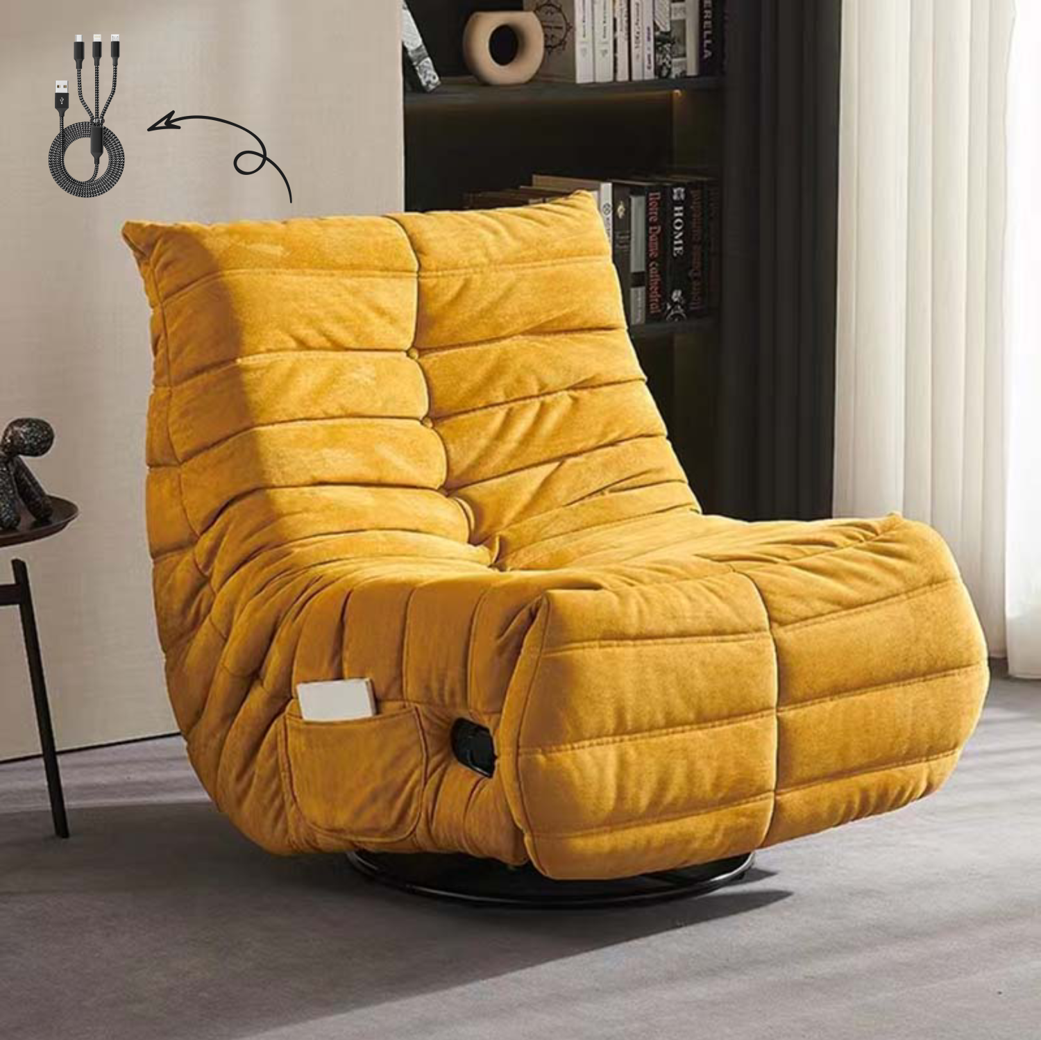 ComfortBlen™ - Sofá Cama Reclinable con Reposapiés Extendido