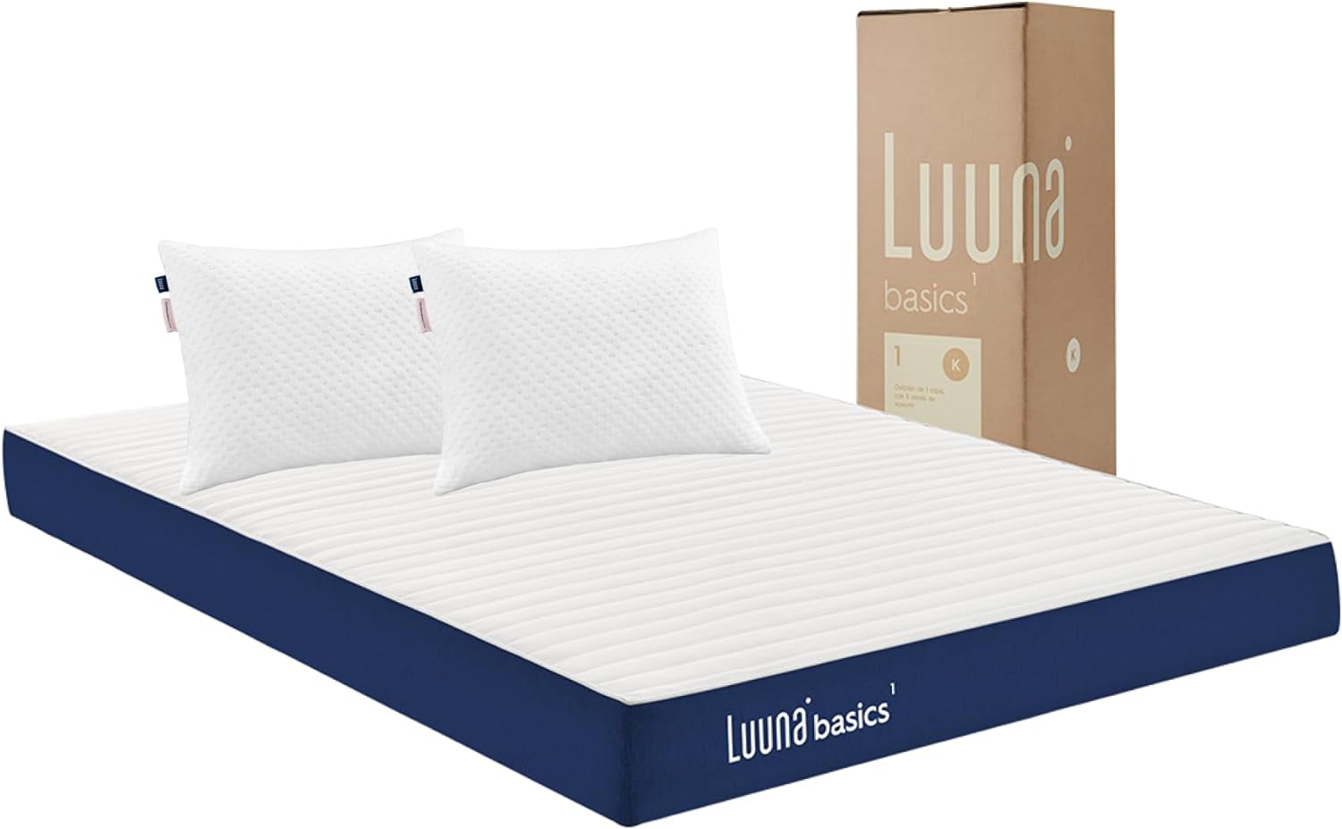 Luuna Colchón Basic 1 Individual, Espuma Memory Foam de Alta Densidad, Frescura y Confort, Colchón en Caja, Hecho en México, 50 Noches de Prueba y 5 Años de Garantía