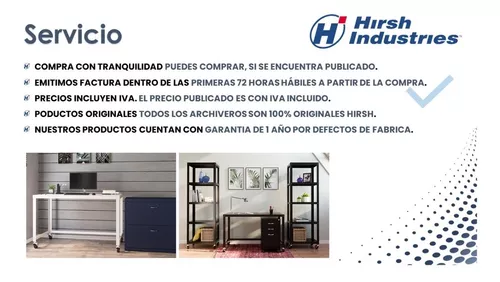 Archivero Metálico 4 Gavetas Oficio Almendra/negro/gri Hirsh