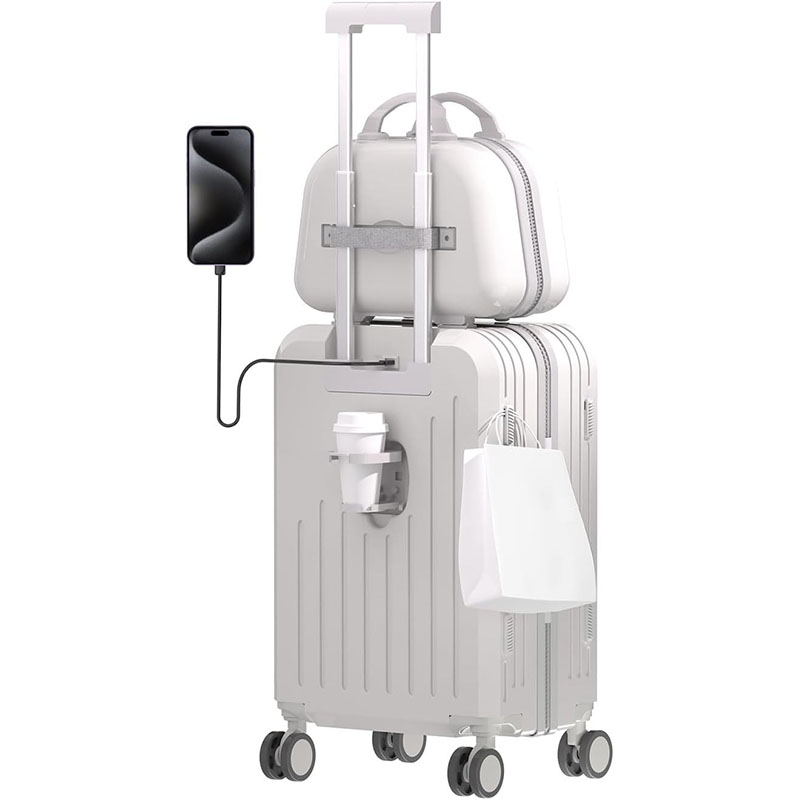 HOGESA Juego de Maletas de Viaje, Maletas de Viaje Carry On 21”, Maleta de Mano Pequeña con Ruedas Silenciosas de 360 Grados, Equipaje de Mano para Avion con Candado de Seguridad - 2 Piezas