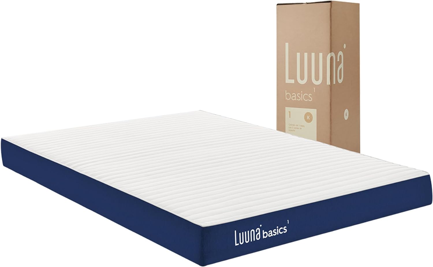 Luuna Colchón Basic 1 Individual, Espuma Memory Foam de Alta Densidad, Frescura y Confort, Colchón en Caja, Hecho en México, 50 Noches de Prueba y 5 Años de Garantía