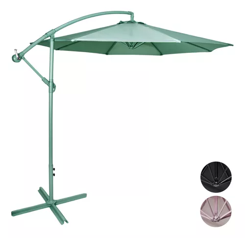 Sombrilla Moderna 2.9 M Jardin Exterior Playa Terraza Color Negro Lisa Jardimex