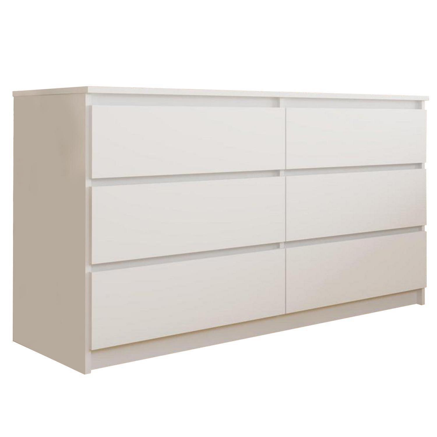 Cómoda 6 Cajón Nordica 120x69x45 cm Blanco/Rosa