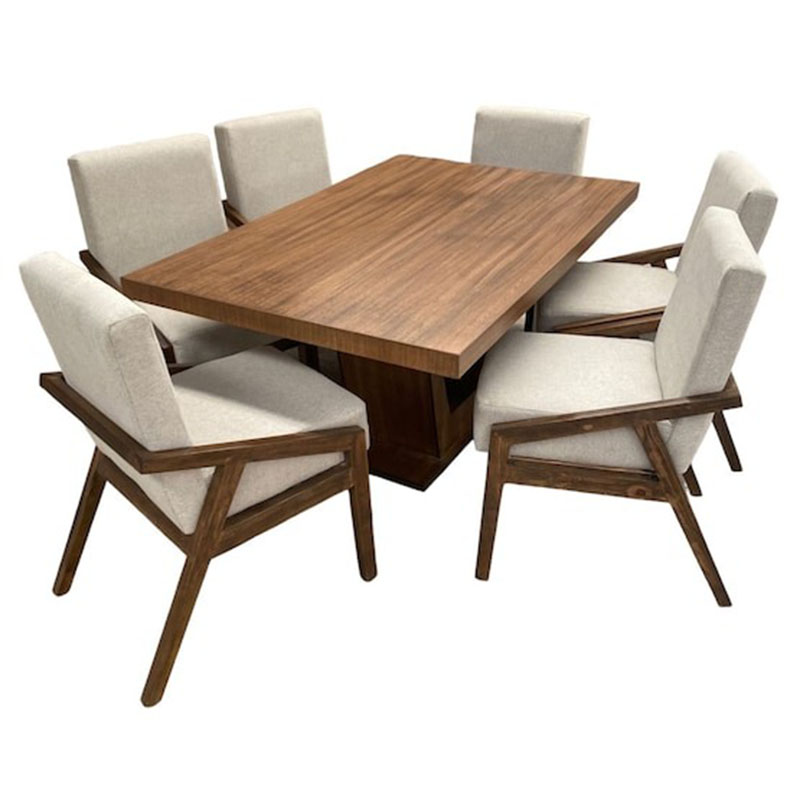 Set De Comedor 6 Sillas Salvanto Kinea Chapa De Parota