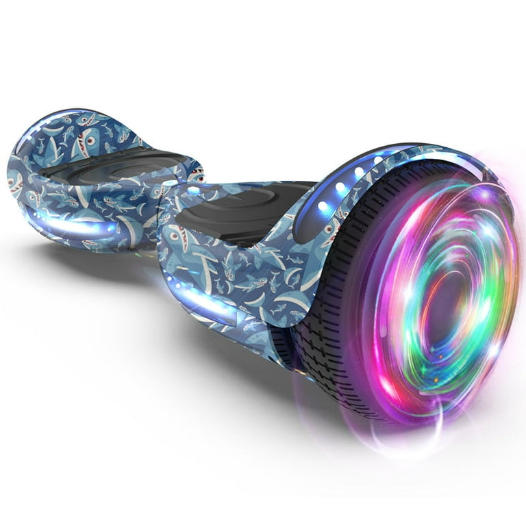 HOVERSTAR Bluetooth Hoverboard, LBW12A Color cromado o monopatín eléctrico de piel impresa con ruedas intermitentes LED HOVERSTAR LBW12A