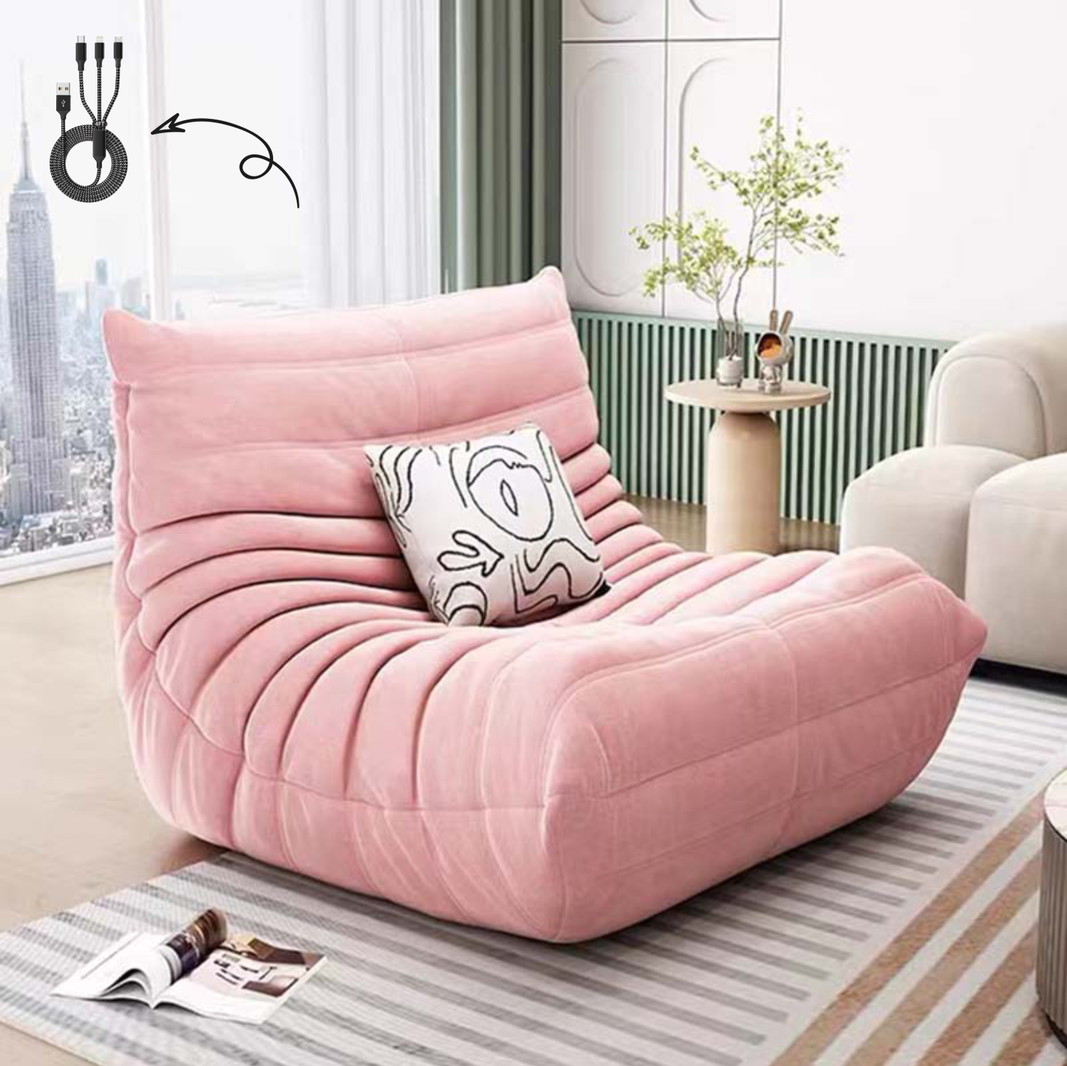 ComfortBlen™ - Sofá Cama Reclinable con Reposapiés Extendido