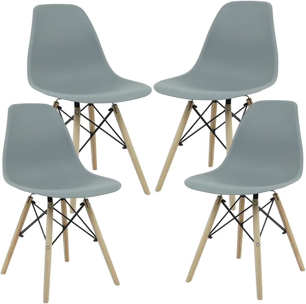 GAON. 4 Sillas Eames Modernas Minimalistas |Ergonómicas Ideales para Comedor Restaurantes y Cocinas (Negro.)