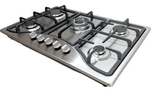 Parrilla Estufa Gas Lp Natural 5 Quemadores Acero Inoxidable