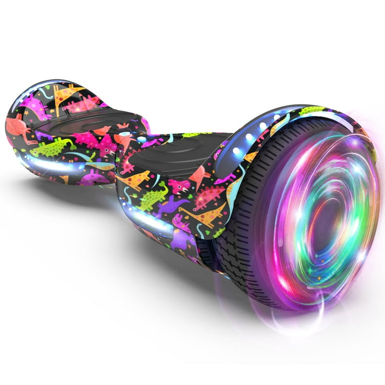 HOVERSTAR Bluetooth Hoverboard, LBW12A Color cromado o monopatín eléctrico de piel impresa con ruedas intermitentes LED HOVERSTAR LBW12A