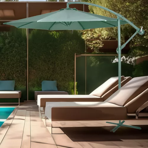 Sombrilla Moderna 2.9 M Jardin Exterior Playa Terraza Color Negro Lisa Jardimex