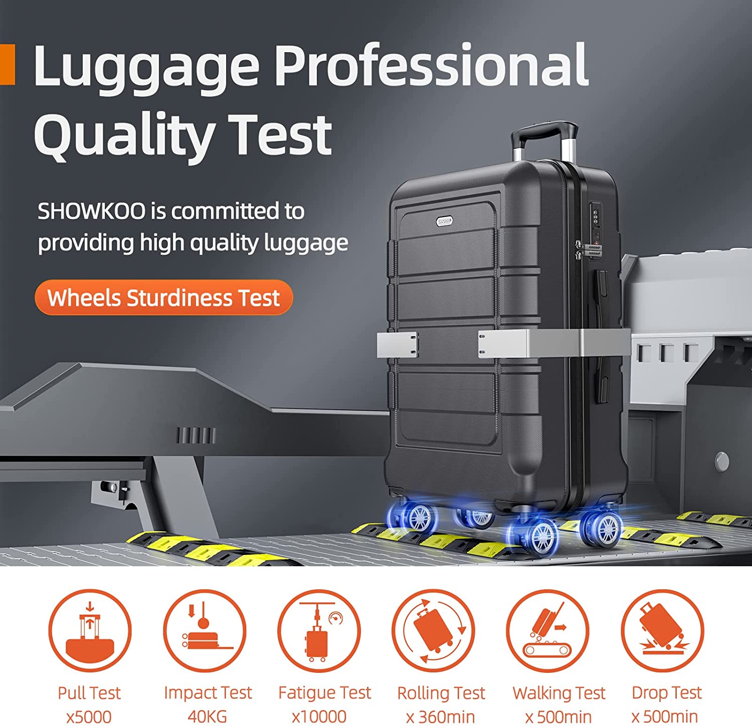 SHOWKOO Juegos de Equipaje Ampliable PC+ABS Maleta Duradera Ruedas Dobles TSA Lock 3 Piezas