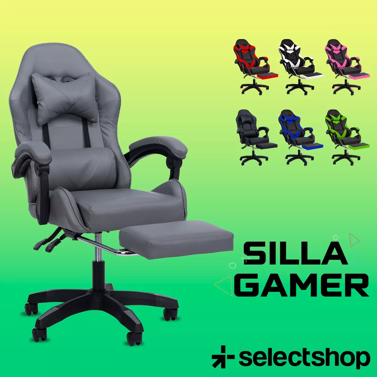 Silla Gamer Reclinable Giratoria Ergonómica Súper Cómoda