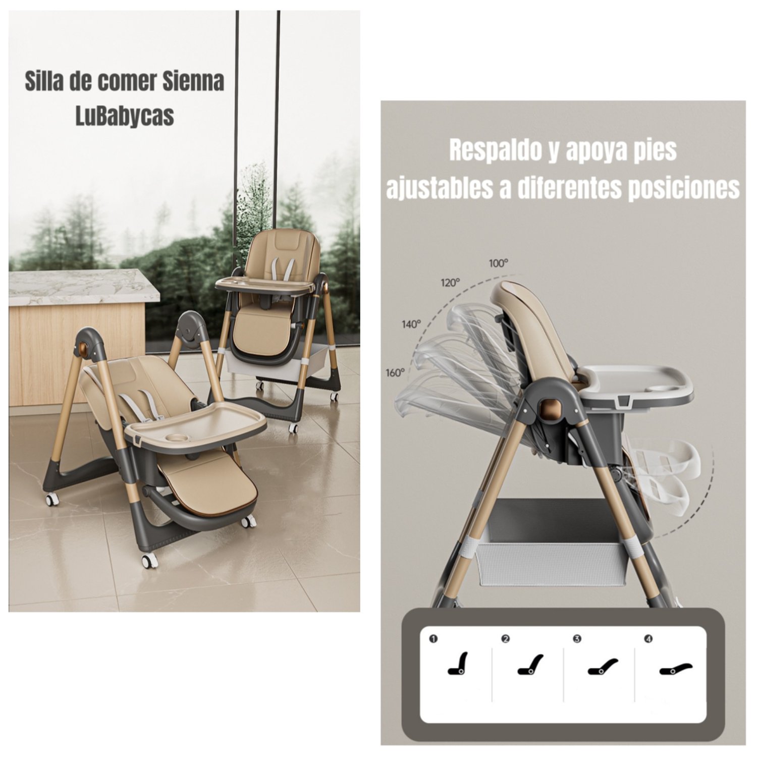 Silla De Comer Reclinable Plegable