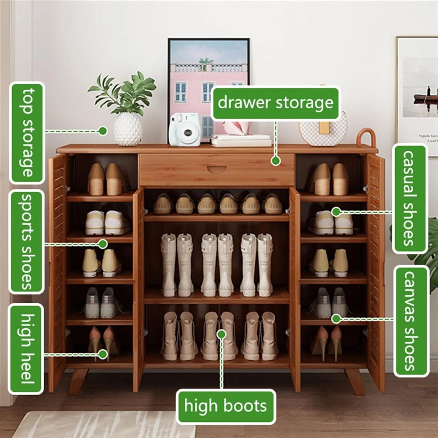 Zapatero Organizador Zapatero para Entrada a la Casa Zapatero Simple de Gran Capacidad Almacenamiento Económico Interior Atractivo Estante para Zapatos de Varias Capas