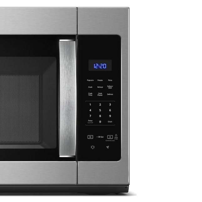 Ventilador de 2 velocidades, 1.7 pies cúbicos, 1000 vatios, 29.94 pulgadas, microondas para colocar sobre la cocina (acero inoxidable resistente a huellas dactilares)
