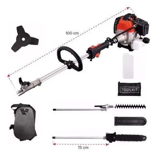 Desbrozadora Multifuncional 4 En 1 Con Extensiones 52cc